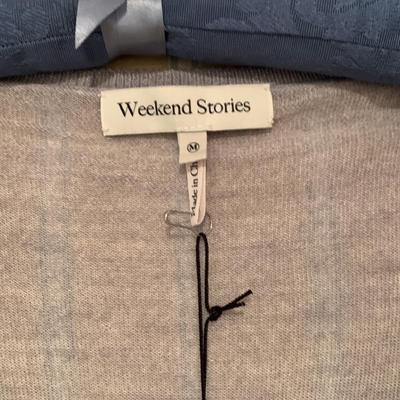 WEEKEND STORIES INTERMIX ROXY SWEATER IN LIGHT GREY SOFT JERSEY SIZE MEDIUM - Picture 8 of 16